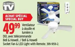 Canadian Tire As Seen On Tv Bell & Howell Socket Fan & LED Light with Remote offer