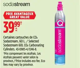 Canadian Tire Selected Sodastream 60L CO2 Carbonating Cylinders offer