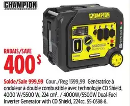 Canadian Tire Champion 4000W/5500W Dual-Fuel Inverter Generator with CO Shield offer