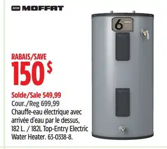 Canadian Tire Moffat 182L Top-Entry Electric Water Heater offer