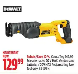 Canadian Tire Dewalt 20V MAX Reciprocating Saw. Tool only offer