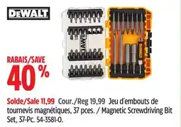 Canadian Tire Dewalt Magnetic Screwdriving Bit Set offer