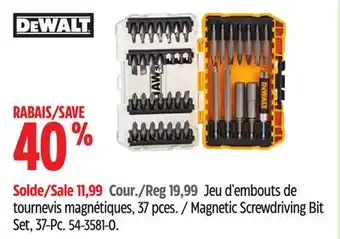 Canadian Tire Dewalt Magnetic Screwdriving Bit Set offer