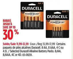 Canadian Tire Selected Duracell Alkaline Battery Packs offer