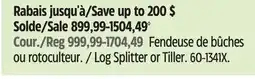 Canadian Tire Champion Log Splitter or Tiller offer