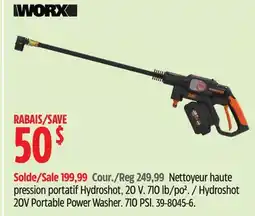 Canadian Tire WORX Hydroshot 20V Portable Power Washer offer