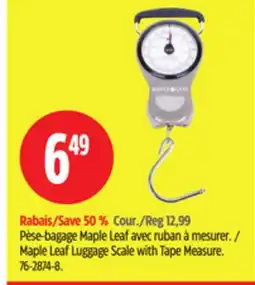Canadian Tire Maple Leaf Luggage Scale with Tape Measure offer