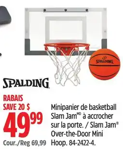 Canadian Tire Spalding Slam Jam Over-the-Door Mini Hoop offer