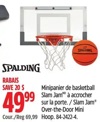 Canadian Tire Spalding Slam Jam Over-the-Door Mini Hoop offer