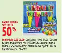Canadian Tire Selected Balloons, Water Blaster, Splash Slide or Bubble Solution offer