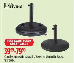 Canadian Tire For Living Selected Umbrella Bases offer