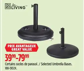 Canadian Tire For Living Selected Umbrella Bases offer