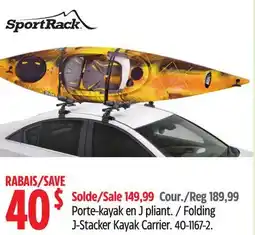Canadian Tire SportRack Folding J-Stacker Kayak Carrier offer