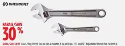Canadian Tire 6˝ and 10˝ Adjustable Wrench Set offer
