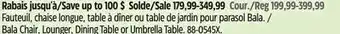 Canadian Tire Bala Chair, Lounger, Dining Table or Umbrella Table offer