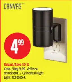 Canadian Tire Canvas Cylindrical Night Light offer