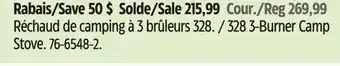 Canadian Tire Coleman 328 3-Burner Camp Stove offer