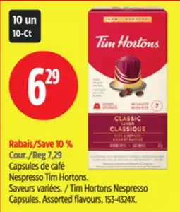 Canadian Tire Tim Hortons Nespresso Capsules offer