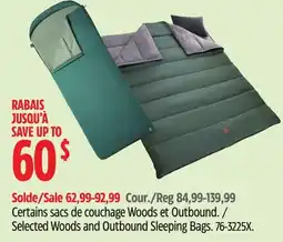 Canadian Tire Selected Woods and Outbound Sleeping Bags offer