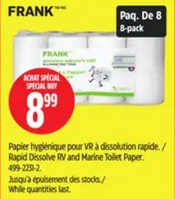 Canadian Tire Rapid Dissolve RV and Marine Toilet Paper offer