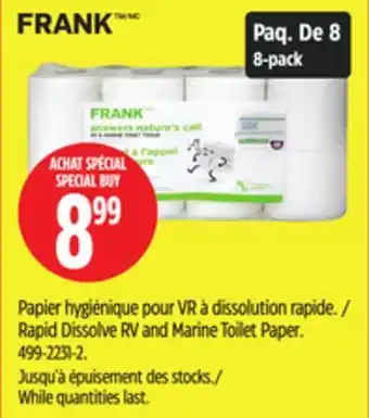 Canadian Tire Rapid Dissolve RV and Marine Toilet Paper offer