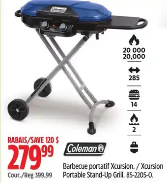 Canadian Tire Coleman Xcursion Portable Stand-Up Grill offer