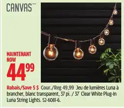 Canadian Tire Canvas 37´ Clear White Plug-In Luna String Lights offer