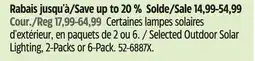 Canadian Tire Selected Outdoor Solar Lighting offer