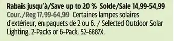 Canadian Tire Selected Outdoor Solar Lighting offer