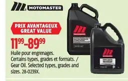 Canadian Tire Motomaster Gear Oil offer