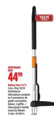 Canadian Tire Fiskars Telescoping D-Handle Stand-Up Weeder offer