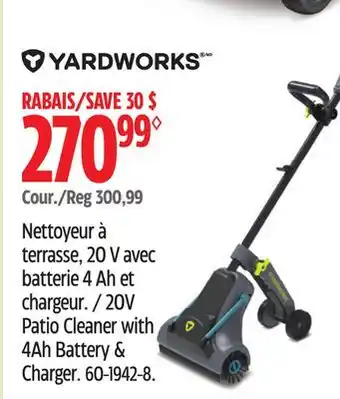 Canadian Tire Yardworks 20V Patio Cleaner with 4Ah Battery & Charger offer