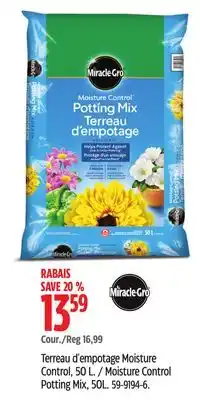Canadian Tire Miracle Gro Moisture Control Potting Mix offer