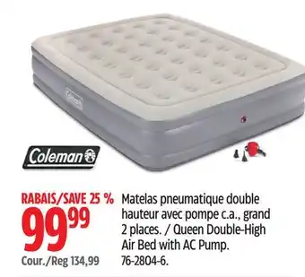 Canadian Tire Coleman Queen Double-High Air Bed with AC Pump offer