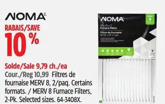 Canadian Tire Noma ERV 8 Furnace Filters offer