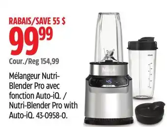 Canadian Tire Ninja Nutri-Blender Pro with Auto-iQ offer