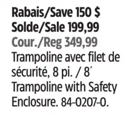 Canadian Tire Jumptek 8´ Trampoline with Safety Enclosure offer