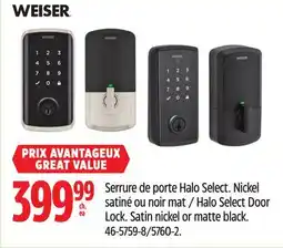Canadian Tire Weiser Halo Select Door Lock offer