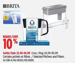 Canadian Tire Brita Selected Pitchers and Filters offer