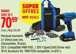 Canadian Tire Mastercraft 20V 1-Speed Drill/Driver with 76-Pc Accessory Kit offer
