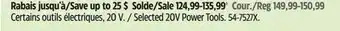 Canadian Tire Selected 20V Power Tools offer