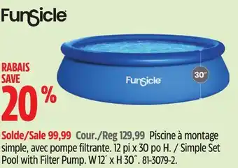 Canadian Tire Funsicle Simple Set Pool with Filter Pump offer