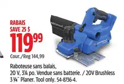 Canadian Tire Mastercraft 20V Brushless 3 ¼˝ Planer offer