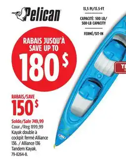 Canadian Tire Pelican Alliance 136 Tandem Kayak offer
