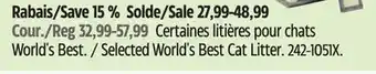 Canadian Tire Selected World's Best Cat Litter offer