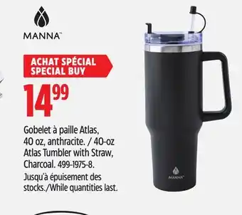 Canadian Tire Manna 40-oz Atlas Tumbler with Straw offer