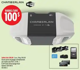 Canadian Tire CHAMBERLAIN 1⁄2-HP Chain-Drive Garage Door Opener with Wi-Fi offer