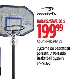 Canadian Tire Matrix Portable Basketball System offer