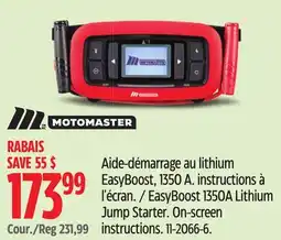 Canadian Tire Motomaster EasyBoost 1350A Lithium Jump Starter offer