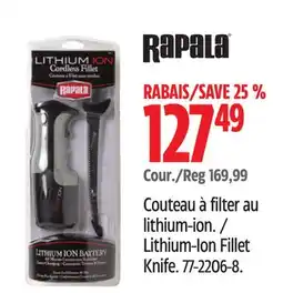 Canadian Tire Rapala Lithium-Ion Fillet Knife offer